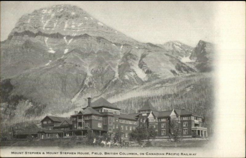 Field BC British Columbia Mount Stephen House Hotel c1905 Postcard EXC COND