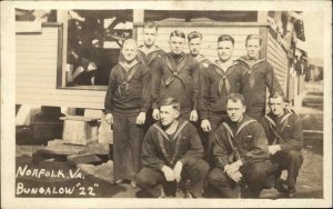 Norfolk Virginia VA Sailors Bungalow 22 c1910 Real Photo Postcard