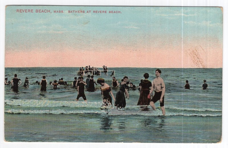 Revere Beach, Mass, Bathers at Revere Beach