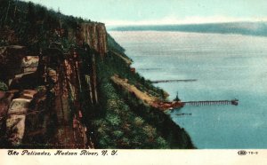 Vintage Postcard The Palisades Hudson River From Adirondack Mountains New York