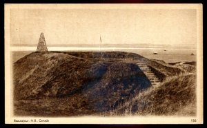 dc672 - BEAUSEJOUR New Brunswick Postcard 1920s Fort Monument