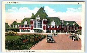 C.P.R. Station Gare du Pacifique Canadien QUEBEC CANADA Postcard