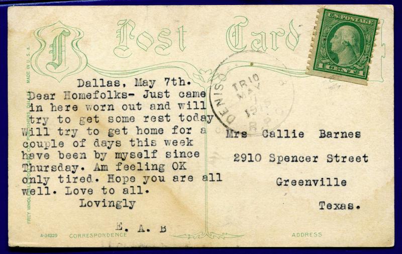 Fort Worth Texas tx Wading Glenwood Park 1910s postcard