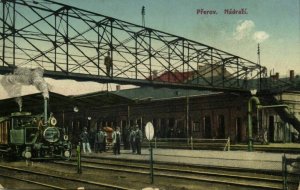 czech, PŘEROV PRERAU, Railway Station Steam Train (1925) Postcard