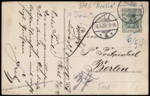 Germany 1908 Navy SMS Berlin Crew Party  Postcard RPPC 75576
