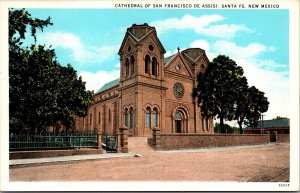 Vtg Santa Fe New Mexico NM Cathedral of San Francisco de Assisi 1920s Postcard