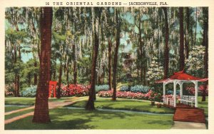 Vintage Postcard The Oriental Gardens San Jose Boulevard Jacksonville Florida FL