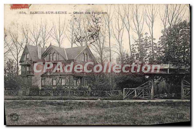 Postcard Old Samois sur Mer Camping Poplars