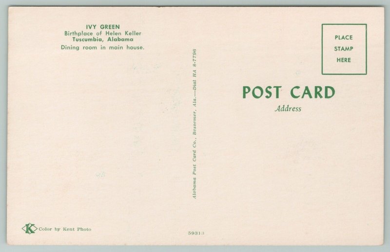 Tuscumbia Alabama~ivy Green Birthplace Of Helen Keller~vintage Postcard United States 3933