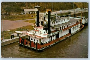 1970 Keokuk Iowa Postcard Last Ride Verity Steamer George Lock Coast Guard River