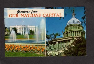 DC Greetings From Our Nations Capital Capitol Washington Postcard White House