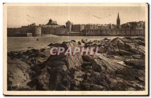 Old Postcard Cote D Emeraude Saint Malo City View Fort National