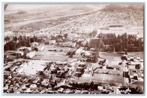 Eugene Oregon OR Postcard RPPC Photo Aerial View University Of Oregon c1910's