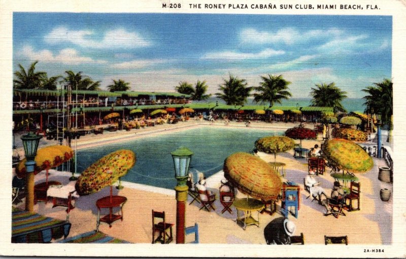 Florida Miami Beach The Roney Plaza Cabana and Sun Club 1934 Curteich