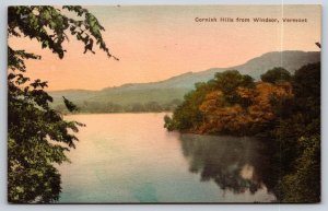 Hand Colored   Windsor  Vermont   Cornish Hills   Postcard