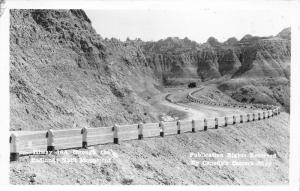 Badlands National Monument South Dakota~Car on Hiway 16A~1950s Canedy's RPPC