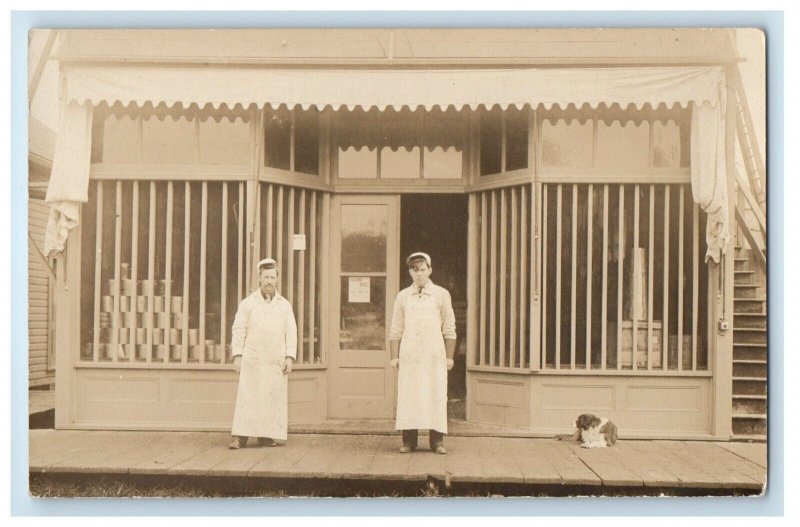 c1910's Meat Market Butcher Shop Tenino Washington WA RPPC Photo Postcard 