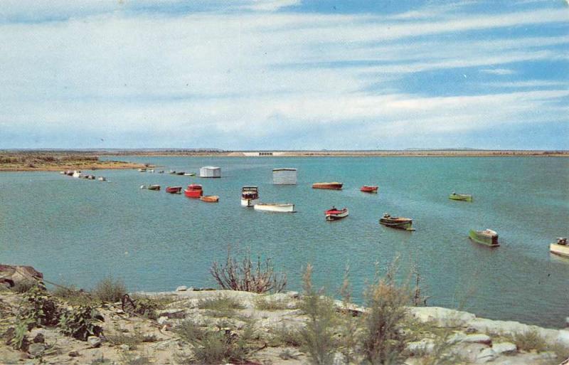 Conchas Lake New Mexico Dam Birdseye View Vintage Postcard K86417