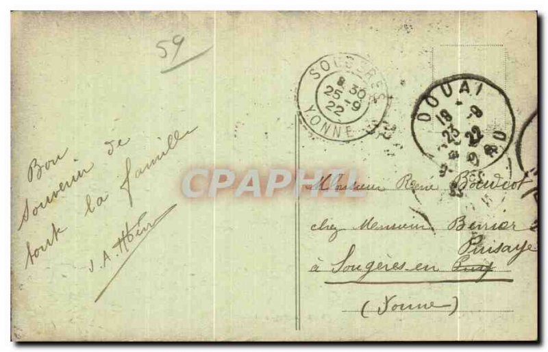 Old Postcard Douai North City Hotel Facade