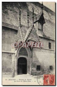 Old Postcard Hospices de Beaune the door of the hotel Dieu