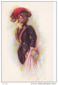 Art Noveau: Woman wearing coat and bonnet, 00-10s