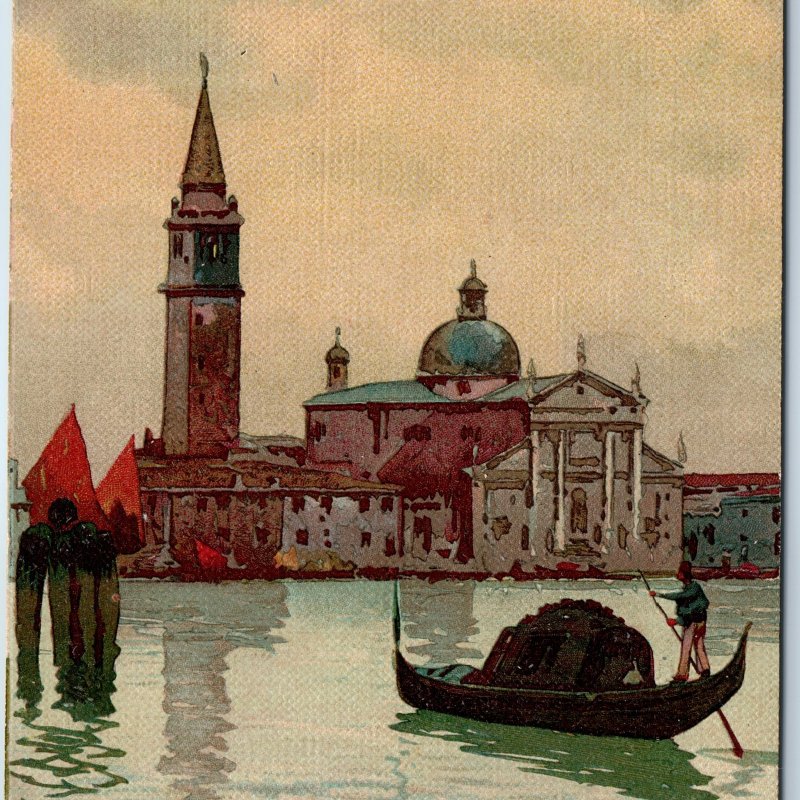 c1920s Venice, Italy Artistic Painting Print Lithograph Color Postcard Nice A206