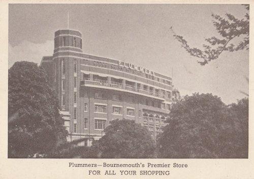 Plummers Bournemouth Department Store Antique Advertising Postcard