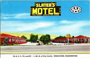 Slater's Motel Wenatchee Washington c1950s Advertising Vintage Postcard