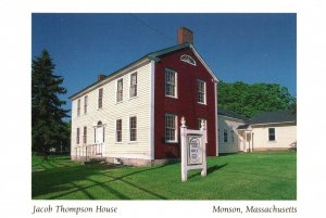 Postcard Jacob Thompson House Adjacent To Hillside Cemetery Monson Massachusetts