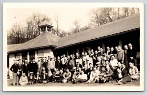 RPPC Mens Club Large Group 1930s Real Photo Postcard S28