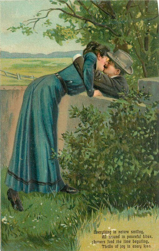 1909 PFB Romance Couple artist impression Postcard 22-4583