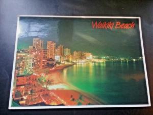 Postcard Waikiki Beach at Night    Z6