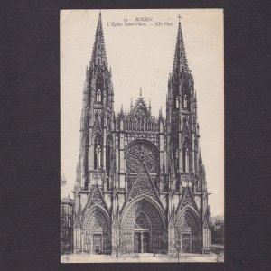 FRANCE 1910, Postcard, Rouen, Saint-Ouen Abbey, send to Denmark