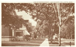 Vintage Postcard View 4Th Street Looking West Cradle Of History Chillicothe OH