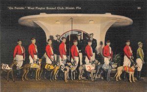 ON PARADE WEST FLAGLER KENNEL CLUB MIAMI FLORIDA DOGS POSTCARD (c. 1940s)