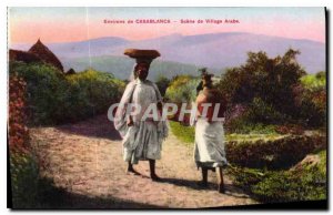 Postcard Old Surroundings Casablanca scens Arab Village