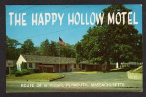 MA Happy Hollow Motel Hotel PLYMOUTH MASS Postcard PC