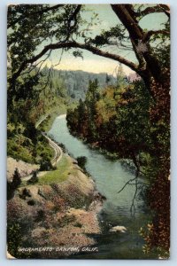 1912 Sacramento Canyon California CA Vintage Postcard Aerial View River Trees
