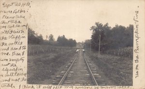 J76/ Effingham Illinois RPPC Postcard c1910 Men Pumpkin Vine Railroad 314