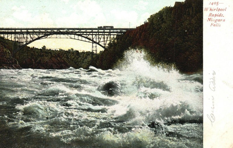 Vintage Postcard 1900's View of Whirlpool Rapids Niagara Falls New York N. Y.