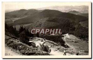 Old Postcard half way uphill the Roman road of Puy de Dome