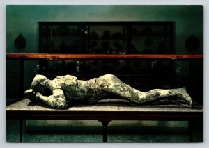 Pompeii Excavations Postcard Young Woman Plaster Cast Antiquarium Italy