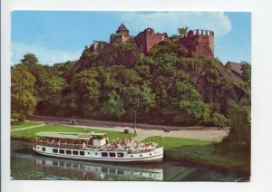 422568 EAST GERMANY GDR 1978 year Halle Saale river ship ADVERTISING RPPC