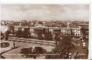 London Postcard - Trafalgar Square & National Gallery - Real Photo - Ref 5800A