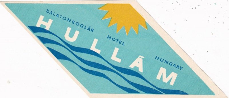 Hungary Balatonboglar Hotel Hullam Vintage Luggage Label lbl0035