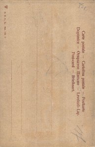 Easter Greetings Humanized Rabbit with Ribbon Eggs vintage postcard C318