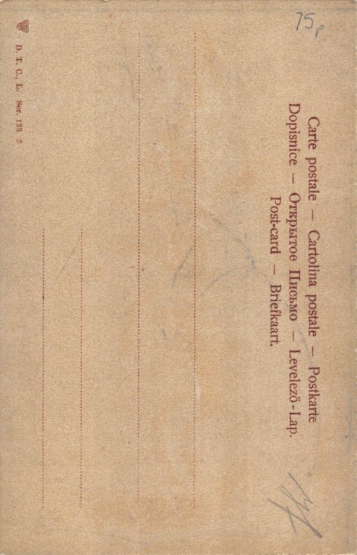 Easter Greetings Humanized Rabbit with Ribbon Eggs vintage postcard C318