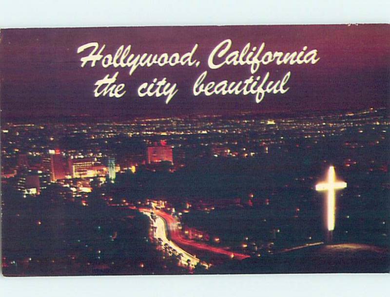 Pre-1980 LIT JESUS CROSS Hollywood - Los Angeles California CA hn5706