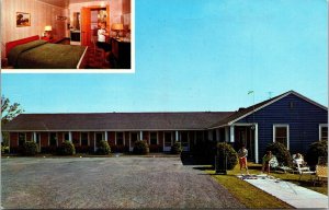 Spruce Hill Motel Hadley Massachusetts MA Dual View Postcard VTG UNP Vintage 