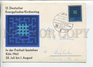 449597 GERMANY 1965 special cancellations Evangelical Church Day Cologne